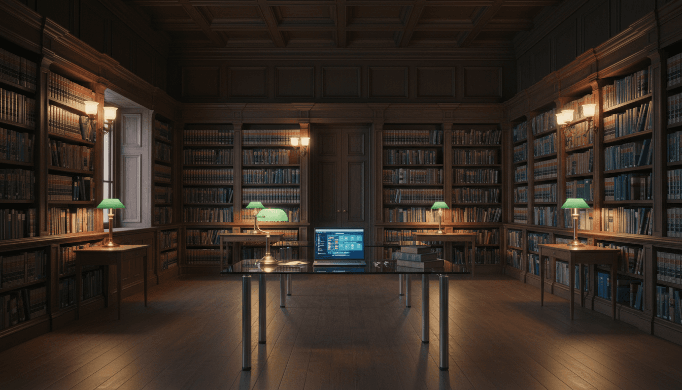 Legal professionals in a modern law office reviewing AI-powered document analysis on digital screens